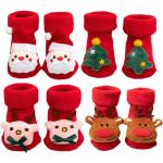 0-3T Winter Dicke Säuglingssocken für Mädchen Jungen Kinder Weihnachten Neujahr Socken Anti Slip Baumwolle kurze Socken für Neugeborene