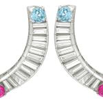 Rosa Diamant Ohrringe aus Platin mit Turmalin 