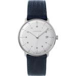 041/446-Blau max bill Quarz Armbanduhr mit 2 Lederbändern