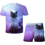 Katzen Shirts für Kinder mit Tiermotiv aus Polyester maschinenwaschbar für Mädchen für den für den Sommer 