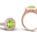Grüne Vintage Runde Peridot Ringe aus Gold mit Peridot für Damen 