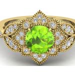 Grüne Vintage Peridot Ringe mit Peridot für die Braut 