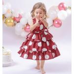 Rosa Blumenmuster Elegante Kinderfestkleider Handwäsche für Mädchen für den für den Frühling 