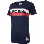 Blaue Kurzärmelige 1. FC Köln T-Shirts mit Köln-Motiv für Damen Größe XL 