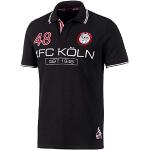 Schwarze Bestickte 1. FC Köln Herrenpoloshirts & Herrenpolohemden mit Köln-Motiv mit Knopf aus Baumwolle Größe 5 XL 