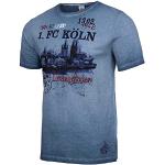 Blaue Kurzärmelige 1. FC Köln T-Shirts mit Köln-Motiv für Herren Größe 4 XL 