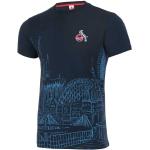 Blaue 1. FC Köln T-Shirts mit Köln-Motiv für Herren Größe S 
