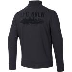 Schwarze Bestickte 1. FC Köln Stehkragen Zip Hoodies & Sweatjacken mit Köln-Motiv mit Reißverschluss aus Baumwolle für Damen Größe 5 XL 