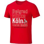 Rote Halblangärmelige 1. FC Köln T-Shirts mit Köln-Motiv aus Baumwolle für Herren Größe XXL 