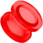 Tumundo® 1 Flesh Tunnel Plug Ohrstecker Schraubbar Dehnstab Piercingschmuck Damen Herren Transparent Durchsichtig Acryl, Farbe:rot - 10mm