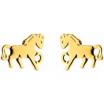 Goldene Pferde Ohrringe mit Pferdemotiv aus Gelbgold für Damen 