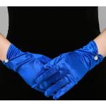 Blaue Unifarbene Brauthandschuhe & Spitzenhandschuhe aus Satin für Damen für die Braut 