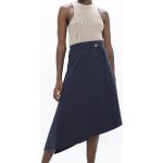 Blaue Elegante Midi Nachhaltige Sommerröcke mit Reißverschluss aus Baumwolle für Damen Größe XS 