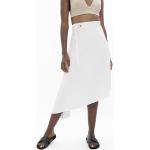 Weiße Midi Nachhaltige Sommerröcke mit Reißverschluss aus Baumwolle für Damen Größe L 