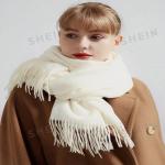 Reduzierte Weiße SheIn Schlauchschals & Loop-Schals aus Kaschmir für Damen Einheitsgröße für den für den Herbst 
