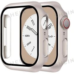 1 Stück Apple Watch Case für Männer und Frauen, mit Anti-Fall-, Anti-Kratz- und Wasserfestem-Eigenschaften. Das matte PC-Gehäuse und der 9H-Härtegrad