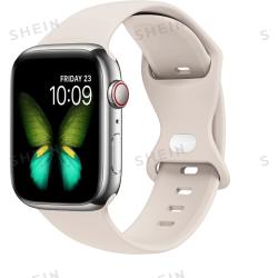 1 Stück Unisex modisches lässiges Schnitt-Solid-Color-Schmetterlings-Schnallen-Silikon-Apple-Watch-Band, kompatibel mit Apple Watch Series SE/8/7/6/5/