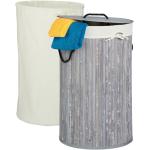 Graue Moderne Relaxdays Wäschekörbe & Wäschepuffs aus Bambus klappbar 