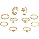 Goldene Minimalistische Knuckle Ringe stapelbar für Damen 10-teilig zum Muttertag 
