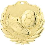 RaRu 10 Stück Fußball-Medaillen mit Band + 3 Fußball-Anstecknadeln (D77)