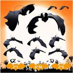 Reduzierte Schwarze Halloween Dekoration mit Halloween-Motiv 10-teilig 