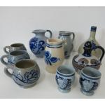 Blaue Weinkrüge aus Keramik 10-teilig 