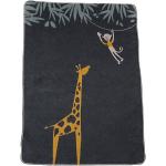 Reduzierte Anthrazitfarbene David Fussenegger Giraffe Bio Kuscheldecken & Wohndecken mit Giraffen-Motiv aus Baumwolle 