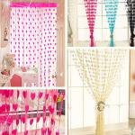 Pinke Motiv Romantische Türvorhänge aus Polyester 