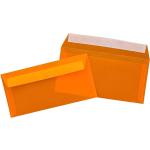 Orange transparente Briefumschläge DIN lang 100-teilig 
