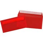 Rote transparente Briefumschläge DIN lang 100-teilig 