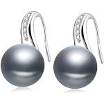 Nickelfreie Graue Elegante Perlenohrringe aus Kristall für Damen 
