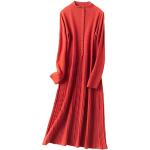 Rote Strickkleider aus Kaschmir für Damen Größe S für den für den Winter 