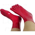 Rote Karneval-Strümpfe & Fasching-Socken aus Latex für Herren Größe XL 