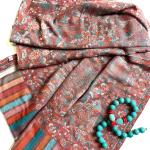 Pinke Pashmina-Schals aus Wolle für Damen 