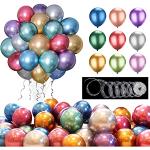 Silberne Luftballons metallic biologisch abbaubar 100-teilig 