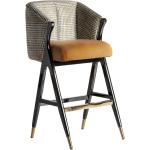Reduzierte Schwarze Art Deco Barhocker & Barstühle aus Massivholz gepolstert Breite 50-100cm, Höhe 50-100cm 