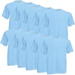 Reduzierte Pastellblaue Kurzärmelige Fruit of the Loom Valueweight T-Shirts aus Baumwolle für Herren Größe XL 10-teilig 