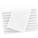 Weiße Gästehandtücher aus Baumwolle maschinenwaschbar 30x50 10-teilig 