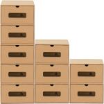 Braune Schuhboxen mit Schublade 10-teilig 