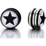 Schwarze Sterne COOLSTEELANDBEYOND Magnet-Ohrringe poliert aus Stahl für Damen 