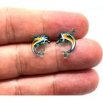 Delfin Ohrringe aus Glas handgemacht 