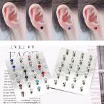 Weiße Magnet-Ohrringe aus Kristall mit Zirkonia für Damen 