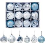 Reduzierte Silberne Weihnachtskugeln aus Kunststoff 12-teilig 