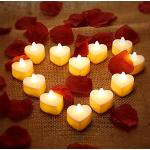 Reduzierte Dunkelrote Motiv LED Teelichter 12-teilig zum Valentinstag 