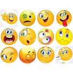 Emoji Smiley Tortenaufleger & Tortenbilder 12-teilig 