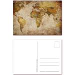 Lysco Grußkarten mit Weltkartenmotiv DIN A6 aus Papier 12-teilig 