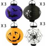 Reduzierte Schwarze Lampions mit Halloween-Motiv aus Papier 