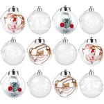 Moderne Runde Christbaumkugeln & Weihnachtsbaumkugeln aus Kristall zum Hängen 12-teilig 