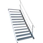 12 Stufen Stahltreppe Breite 60-160cm Geschosshöhe 180-240cm Geländer einseitig