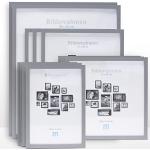 Silberne Minimalistische Nachhaltige Quadratische Fotowände & Bilderrahmen Sets aus Holz 30x30 12-teilig 
